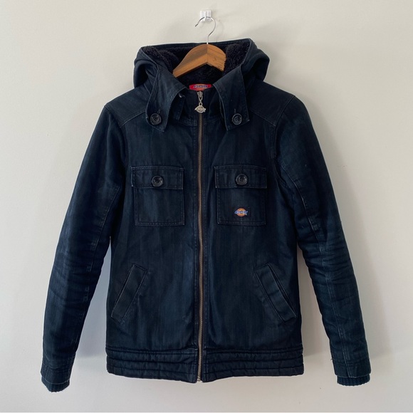 Dickies Jackets & Blazers - Dickies Black Hooded Denim Jacket